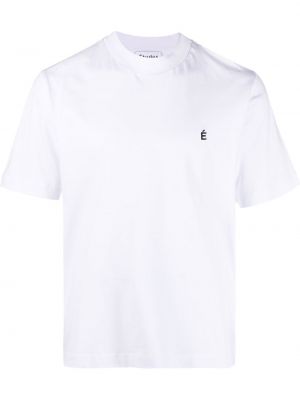 Памучна тениска бродирана Etudes бяло