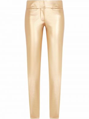Slim fit alacsony derekú leggings Dolce & Gabbana aranyszínű