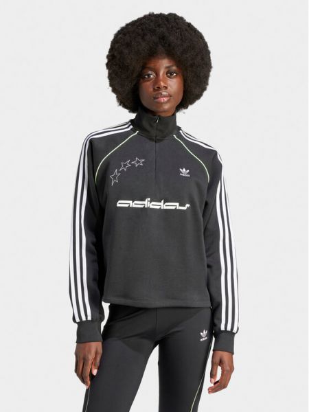 Bluză cu croială lejeră Adidas negru