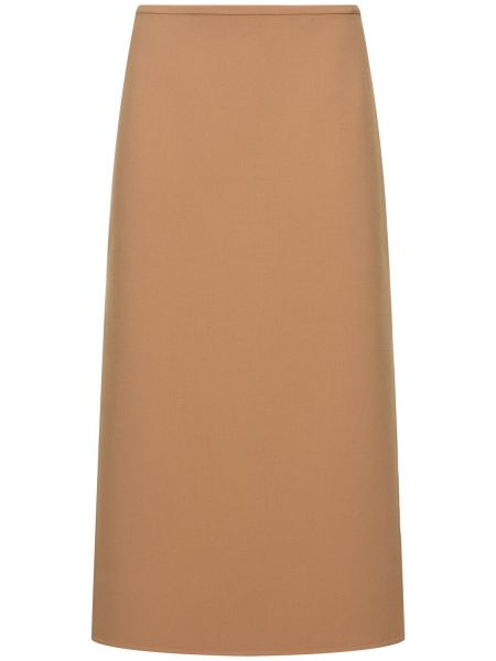 Vlnená midi sukňa Michael Kors Collection béžová