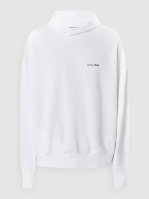 Bluza z kapturem z nadrukiem relaxed fit Ck Calvin Klein biała