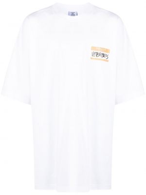 Kokvilnas t-krekls Vetements balts