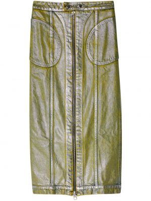 Spódnica jeansowa na zamek Eckhaus Latta srebrna