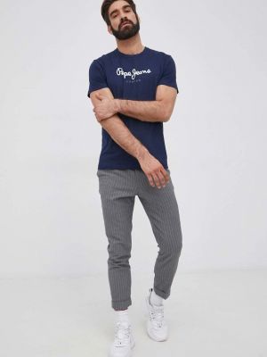 Pamučna majica Pepe Jeans plava