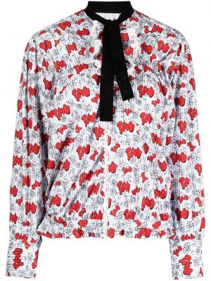 Bluse aus baumwoll mit print mit rüschen Comme Des Garçons Tao