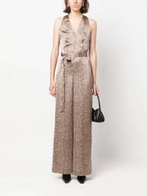 Satin overall mit print mit leopardenmuster Twinset