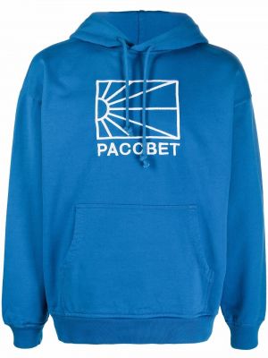 Siuvinėtas džemperis su gobtuvu Paccbet mėlyna