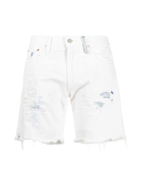 Szorty jeansowe z kieszeniami Ralph Lauren białe