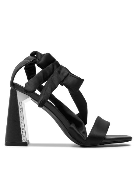 Satenaste sandali Karl Lagerfeld črna