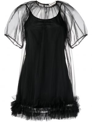 Priehľadné koktejlkové šaty Molly Goddard čierna