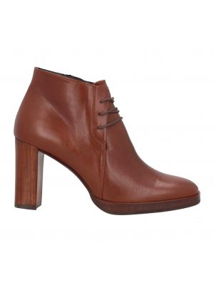 Ботинки Zinda Lace-up Leather Round Toe Square Heel коричневый