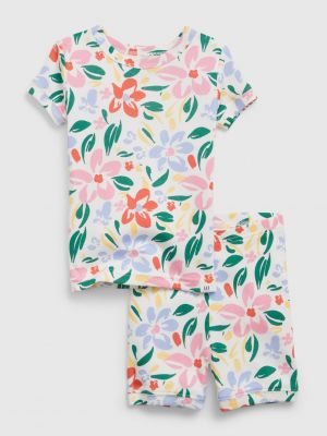 Kvetinové pyžamo Gap fialová