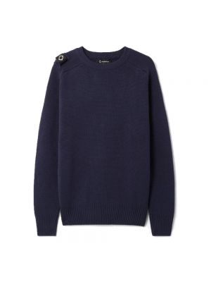 Sweter z okrągłym dekoltem Ma.strum niebieski