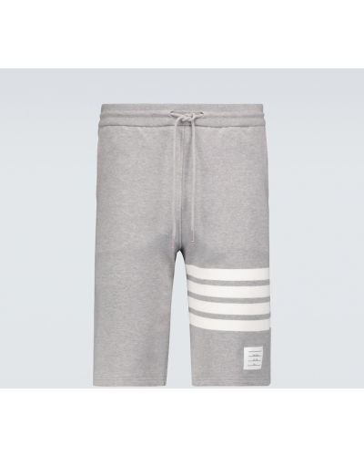 Shorts en coton en jersey Thom Browne gris