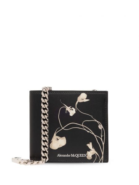 Φλοράλ δερμάτινος πορτοφόλι με σχέδιο Alexander Mcqueen