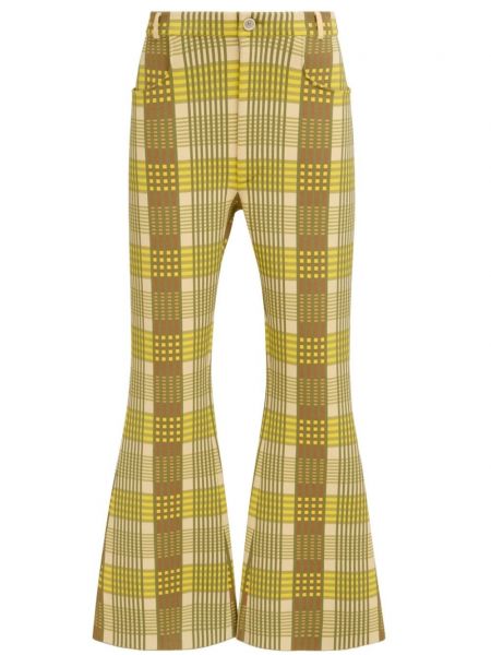 Kostkované kalhoty Marni žluté
