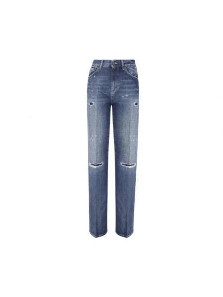 Proste jeansy relaxed fit Dondup niebieskie