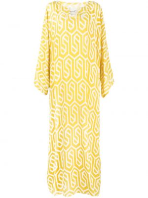 Robe à imprimé à motif géométrique Bambah jaune