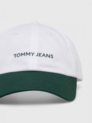 Хлопковая кепка Tommy Jeans белая