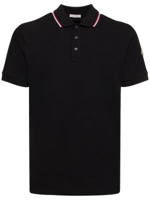Kokvilnas polo krekls Moncler melns