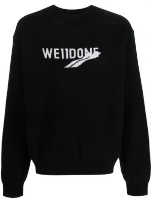 Вълнен пуловер We11done черно