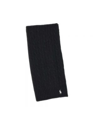 Bufanda de lana de cachemir de punto Ralph Lauren negro