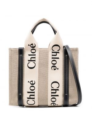 Shopper soma ar apdruku Chloé bēšs