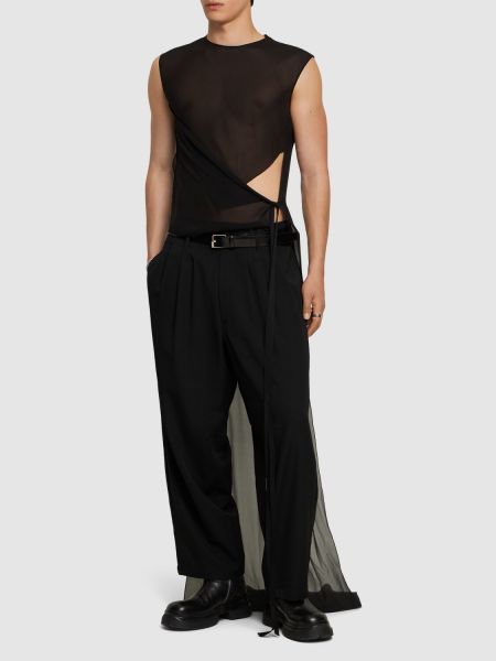 Drapiruota asimetriška marškiniai Ann Demeulemeester juoda