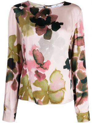 Bluză din satin cu model floral cu imagine Ps Paul Smith