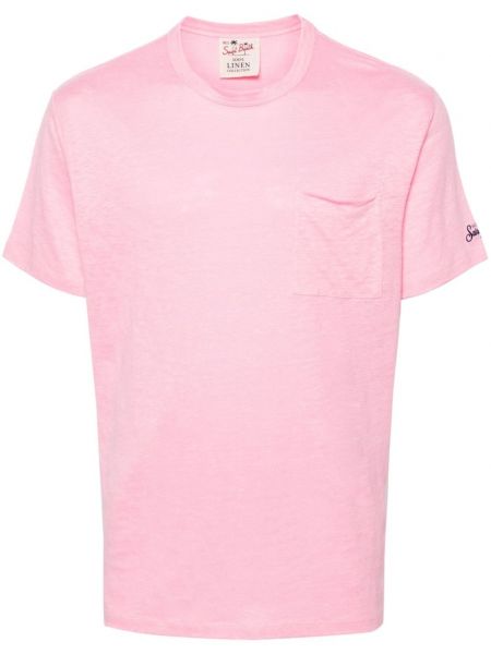 Lněné tričko Mc2 Saint Barth růžové