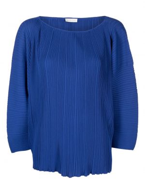 Haut en tricot plissé Maison Ullens bleu