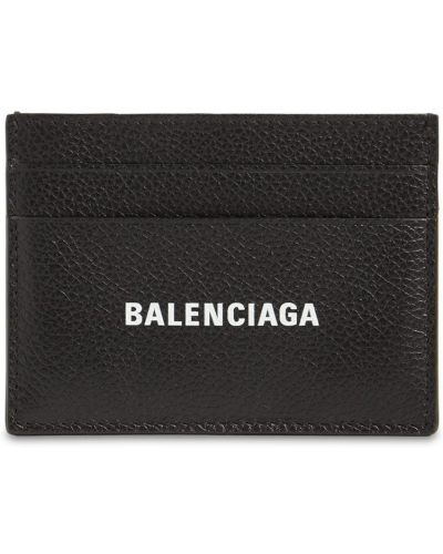 Δερμάτινος δερμάτινος πορτοφόλι Balenciaga μαύρο
