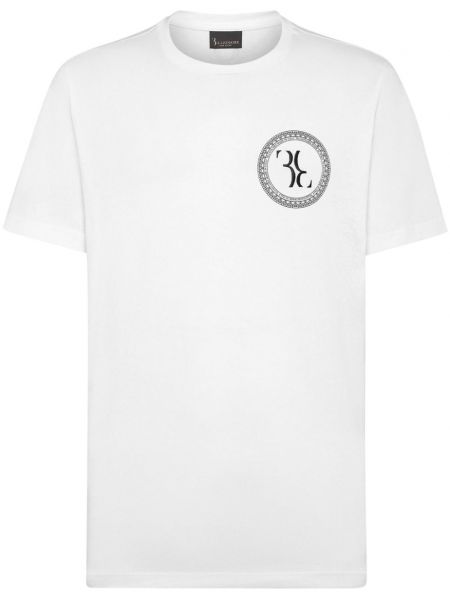 Kokvilnas t-krekls ar apdruku Billionaire balts