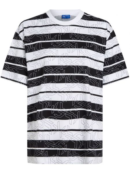 Stribet t-shirt Karl Lagerfeld Jeans hvid