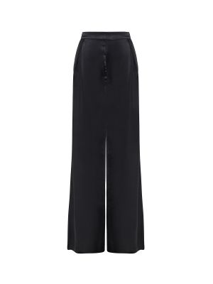 Plisované nohavice Tussah čierna