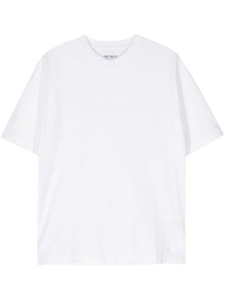 Kokvilnas t-krekls Carhartt Wip balts