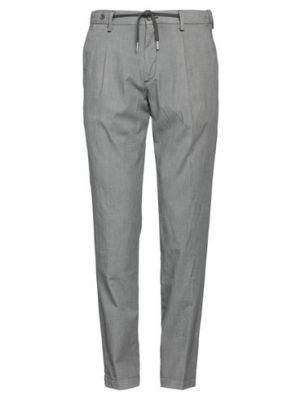 Pantaloni di lino di cotone Filetto grigio