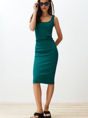 Πλεκτή μίντι φόρεμα Trendyol πράσινο