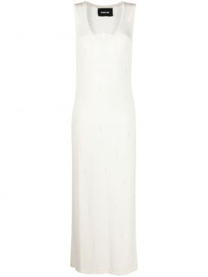 Πλεκτή μάξι φόρεμα με φθαρμένο εφέ Barrow λευκό