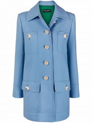 Vlnený kabát Dolce & Gabbana modrá