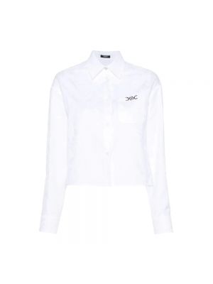 Bluse mit print Versace weiß
