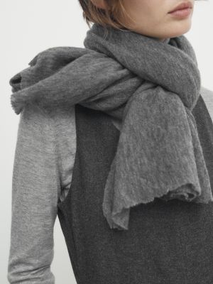 Кашемировый шарф Massimo Dutti серый