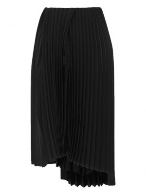 Spódnica midi asymetryczna plisowana Saint Laurent czarna