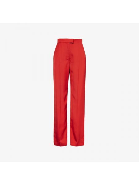 Прямые брюки с высокой талией Alexander Mcqueen красные