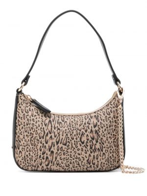 Usnjena torbica za čez ramo s potiskom z leopardjim vzorcem Twinset