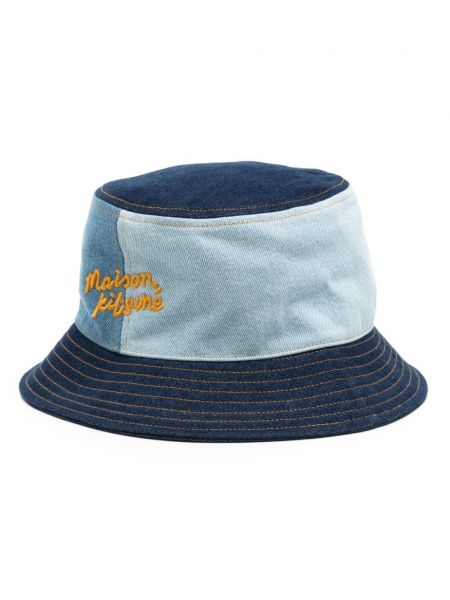 Mütze mit stickerei Maison Kitsuné blau