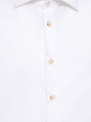Βαμβακερό πουκάμισο Kiton λευκό