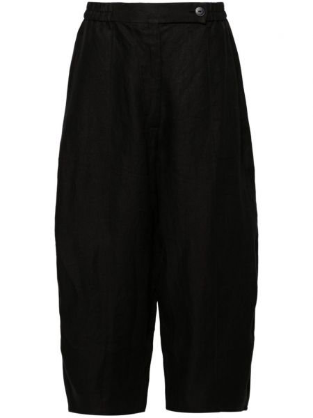 Lněné kalhoty Cordera černé