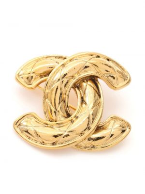 Prešita broška Chanel Pre-owned zlata