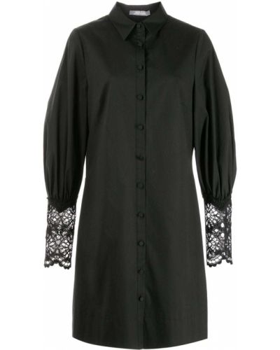 Кружевное ажурное платье на шнуровке Lela Rose, черное